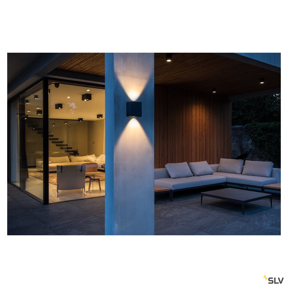 SLV MANA OUT Outdoor Wandaufbauleuchte anthrazit IP65 dimmbar