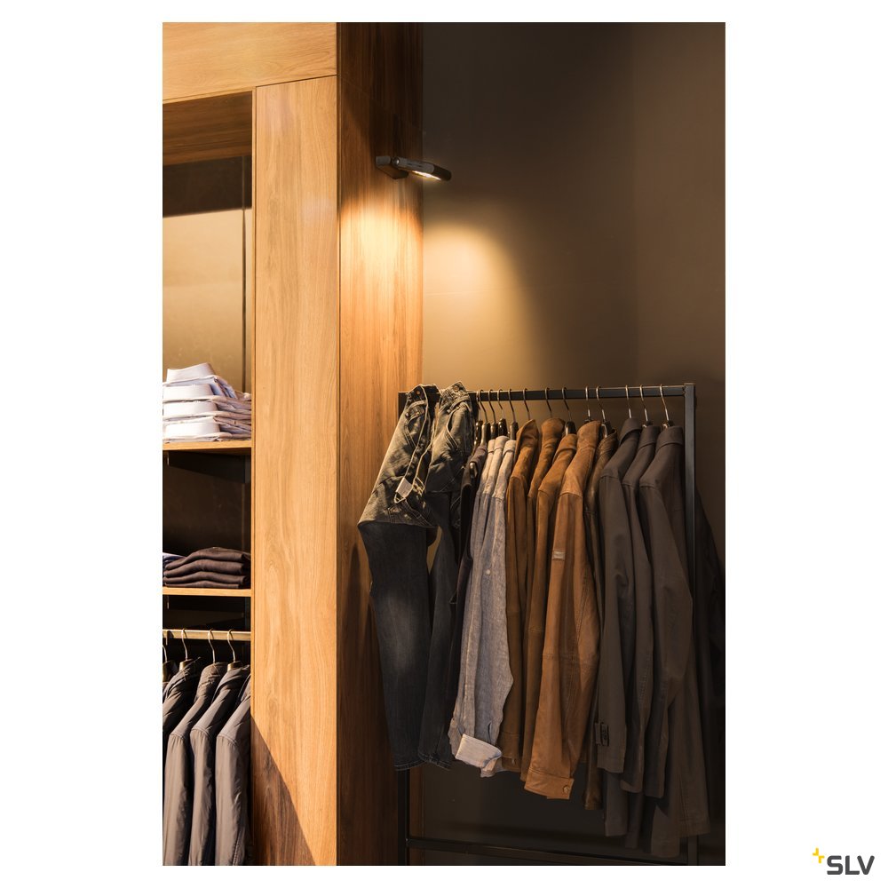 SLV LENITO Indoor LED Wandaufbauleuchte schwarz 3000K