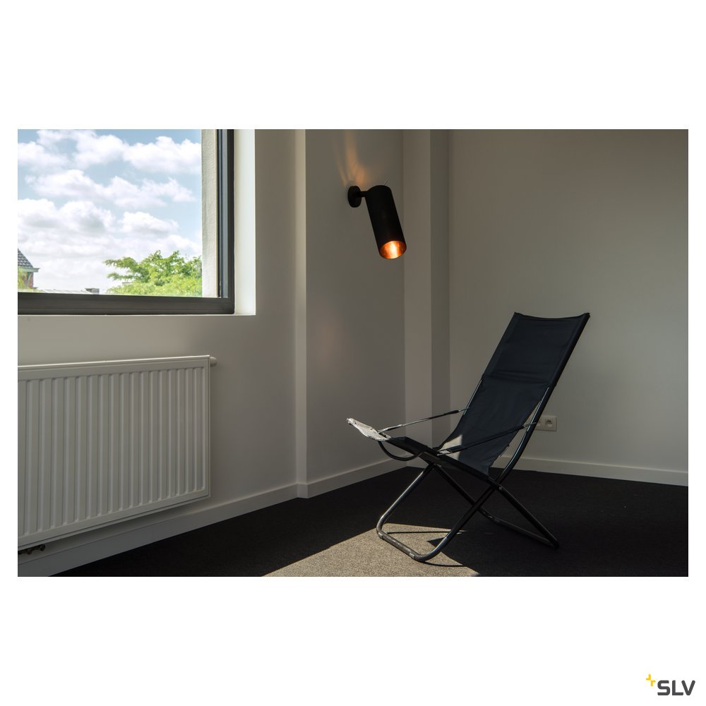 SLV FENDA E27 Indoor Wandaufbauleuchte schwarz ohne Schirm