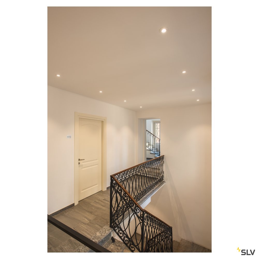 SLV NEW TRIA 68 I CS Indoor LED Deckeneinbauleuchte weiß rund 2700K 38° inkl. Treiber Clipfedern