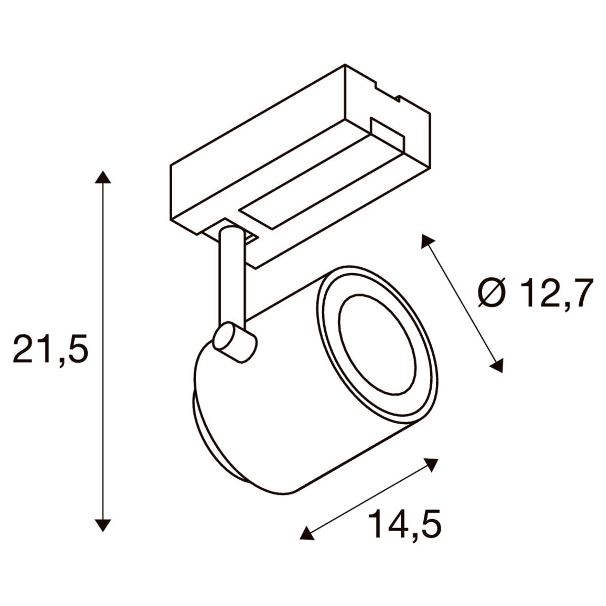 SLV 3~ SUPROS TRACK LED 3 Phasen System Leuchte weiß 4000K CRI90 60° 3520lm Reflektor inkl. 3 Phasen-Adapter