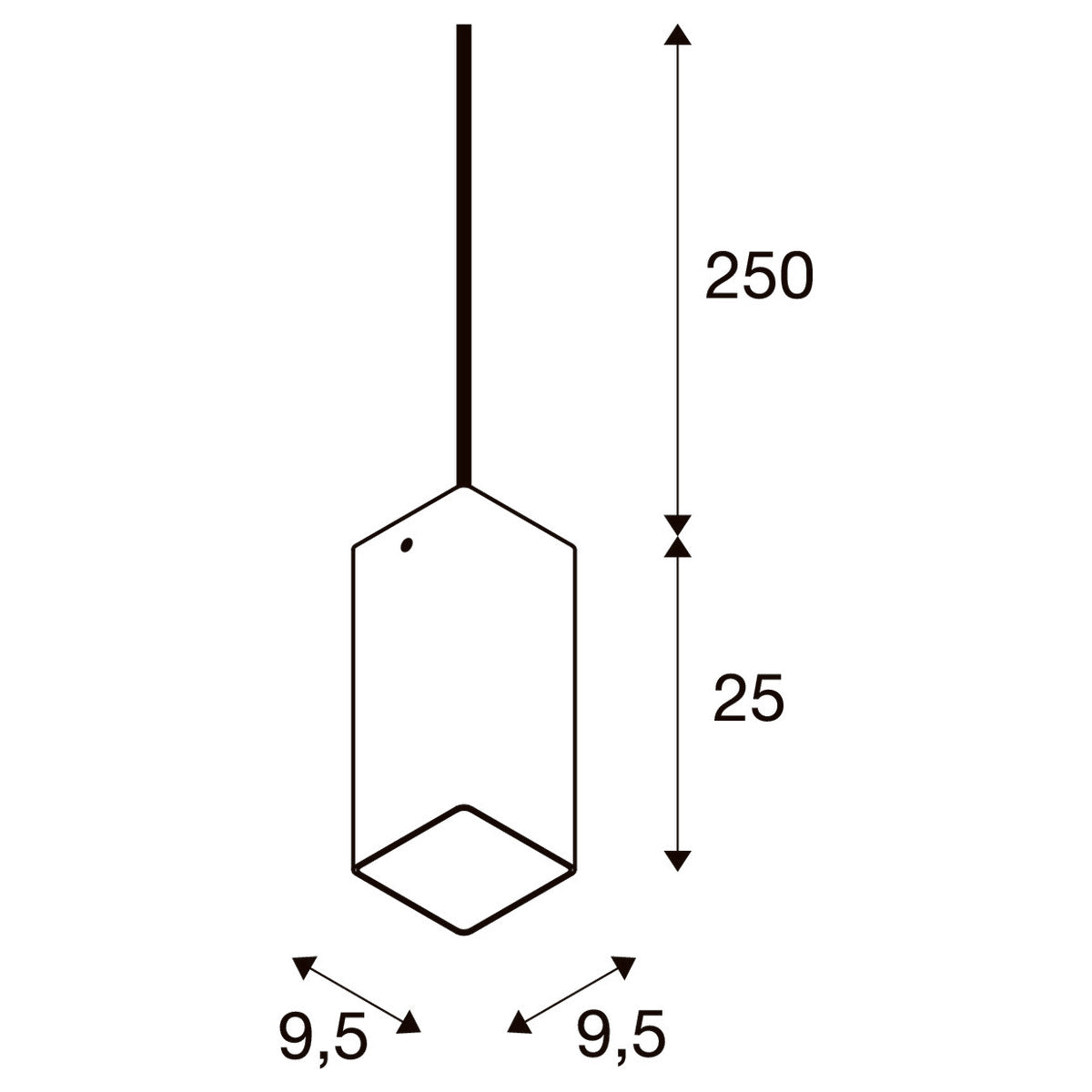 SLV QUADRASS Indoor Pendelleuchte, E27, weiß