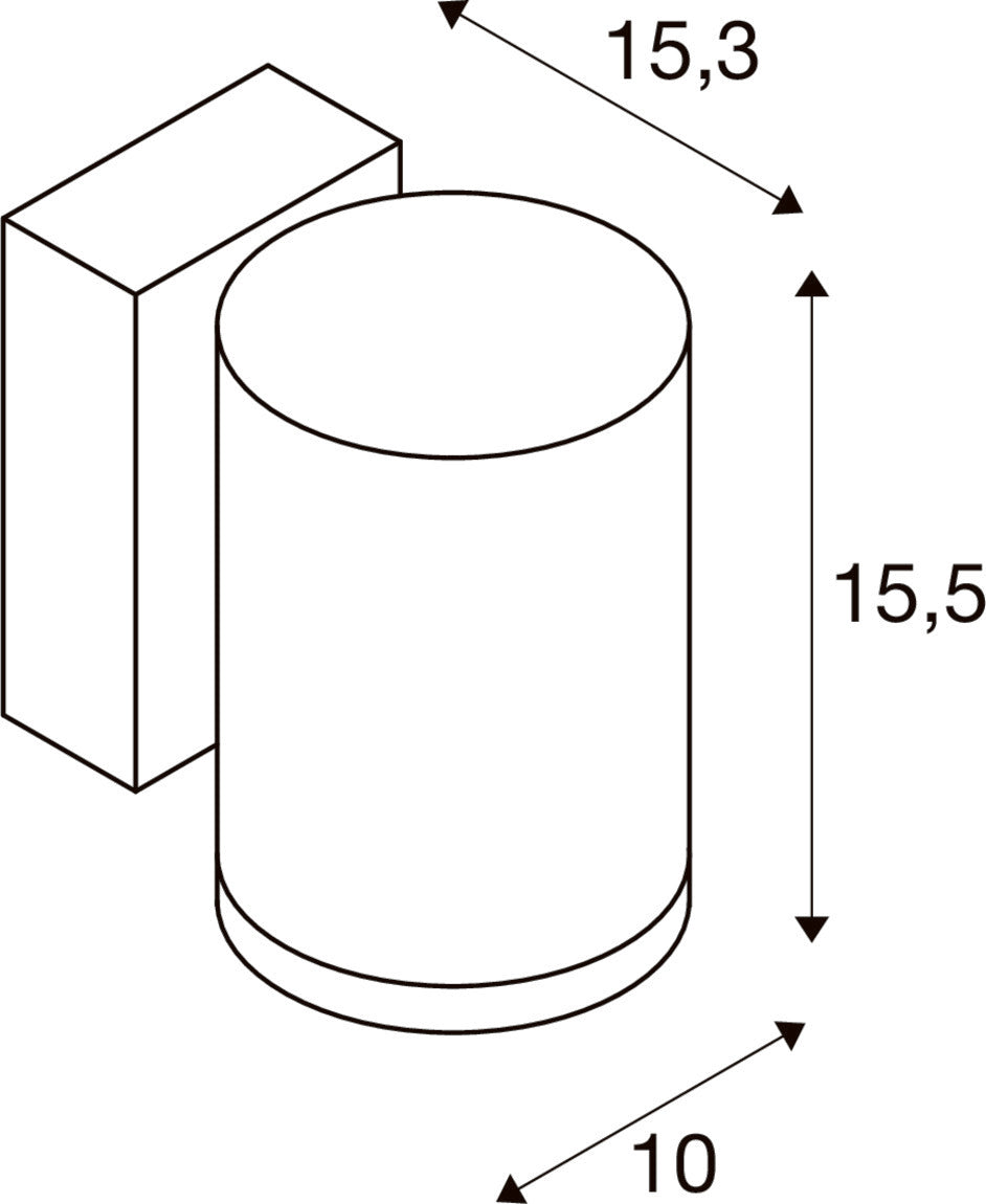 ENOLA OCULUS WL, single Wandaufbauleuchte anthrazit 11 W 1000/1100 lm 3000/4000 K CRI 90 100°