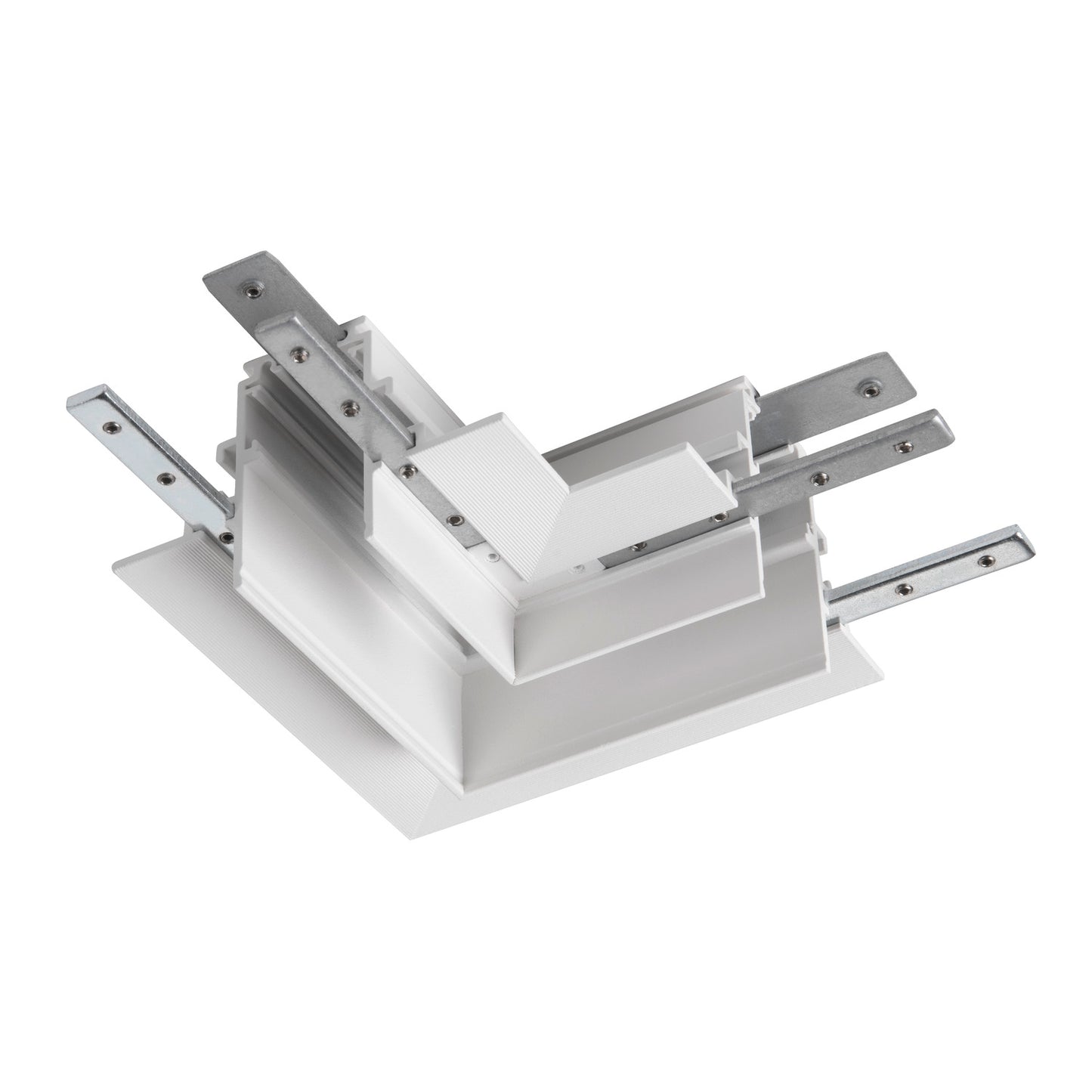 L-Verbinder mechanisch, 48V TRAC K, für Einbauschiene tief, links, weiß