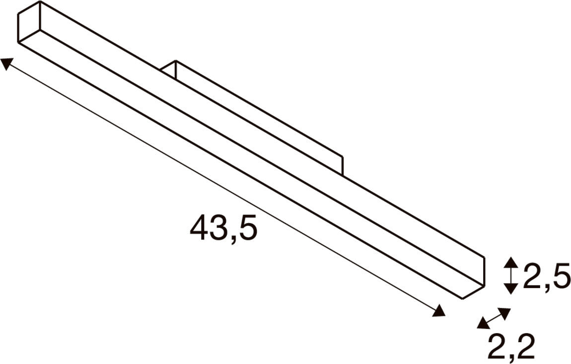 IN-LINE 44 48V TRAC K, opal, DALI, Spot, schwarz / schwarz, 14 W, 1180 lm, 3000 K, CRI 90, 95°