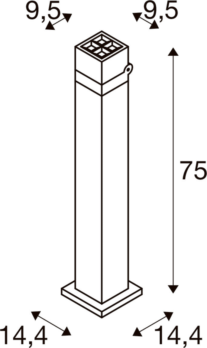 S-CUBE 75, Stehleuchte, 15 W, 2700/3000 K, PHASE, anthrazit