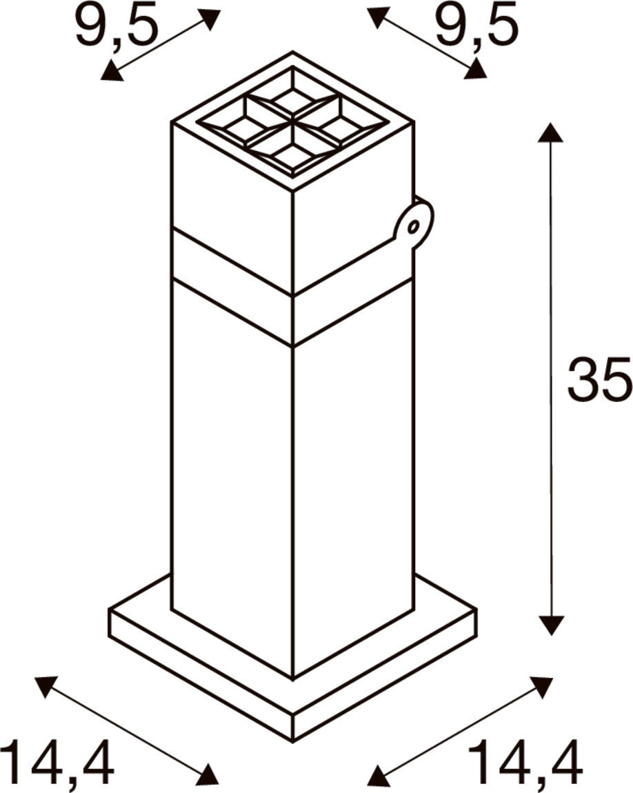 S-CUBE 35, Stehleuchte, 15 W, 2700/3000 K, PHASE, anthrazit