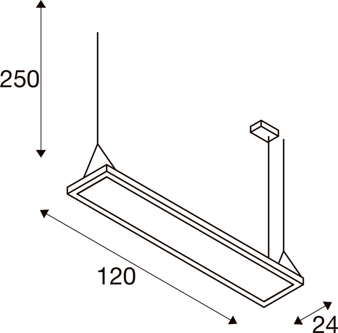 WORKLIGHT PRO 120, Pendelleuchte, 120 cm, 4000 K, DALI, Touch, schwarz