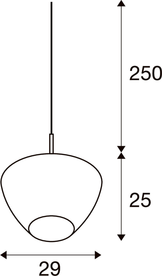 PANTILO CONVEX 29, Pendelleuchte, 250 cm, E27, max. 40 W, gold