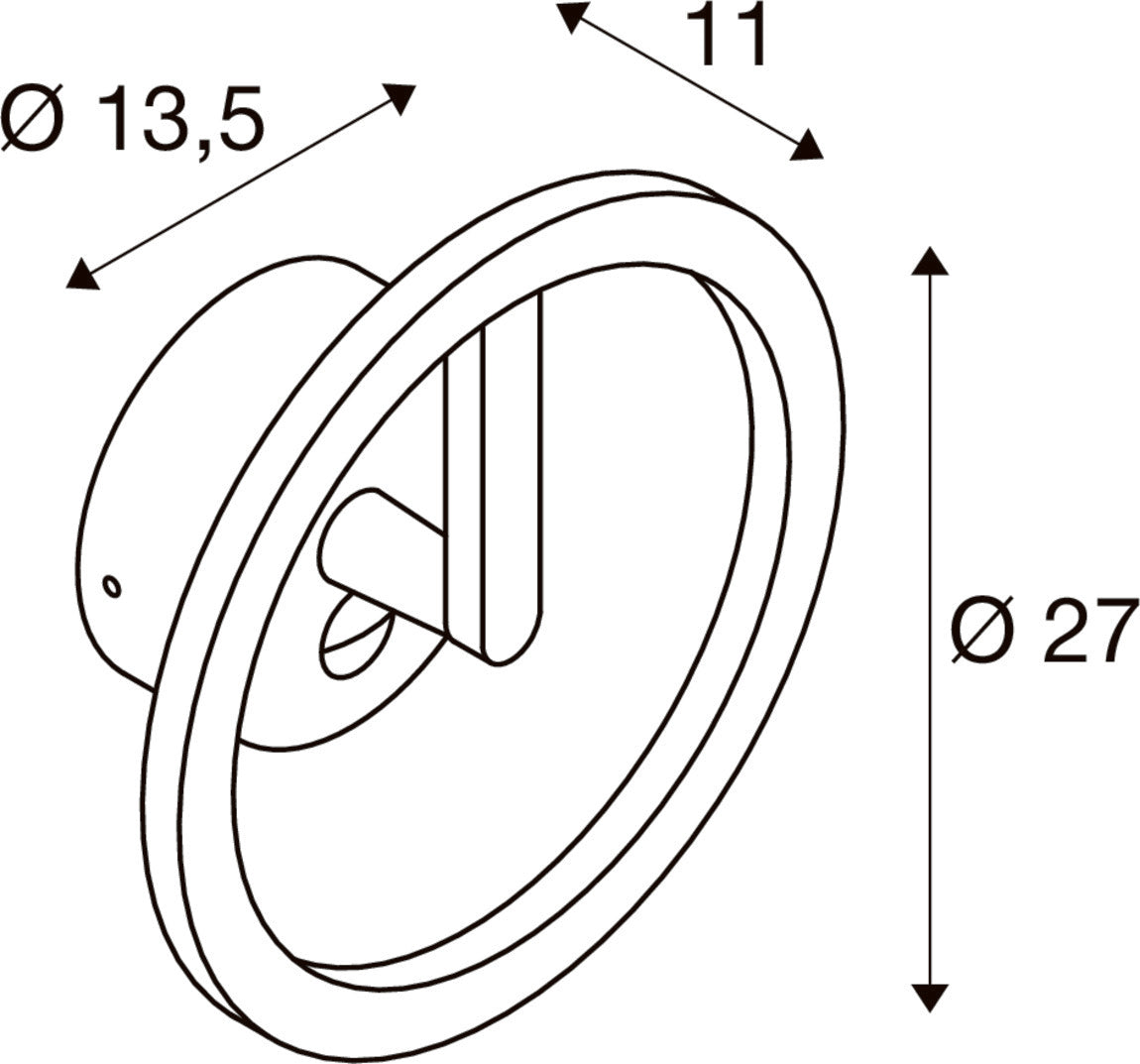 Q-RING, Wandleuchte, Sensor, 3000 K, IP54, schwarz