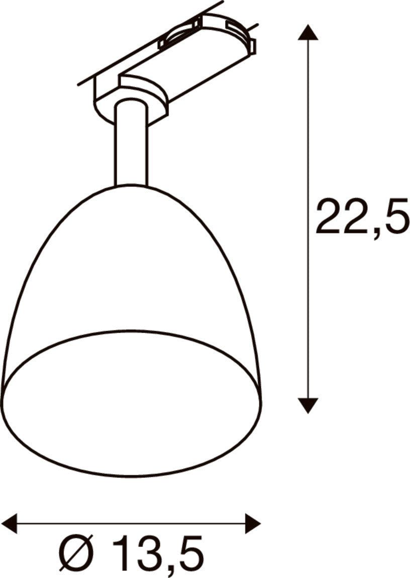 PARA CONE 14, 3 Phasen System Leuchte, GU10, kupfer/weiß
