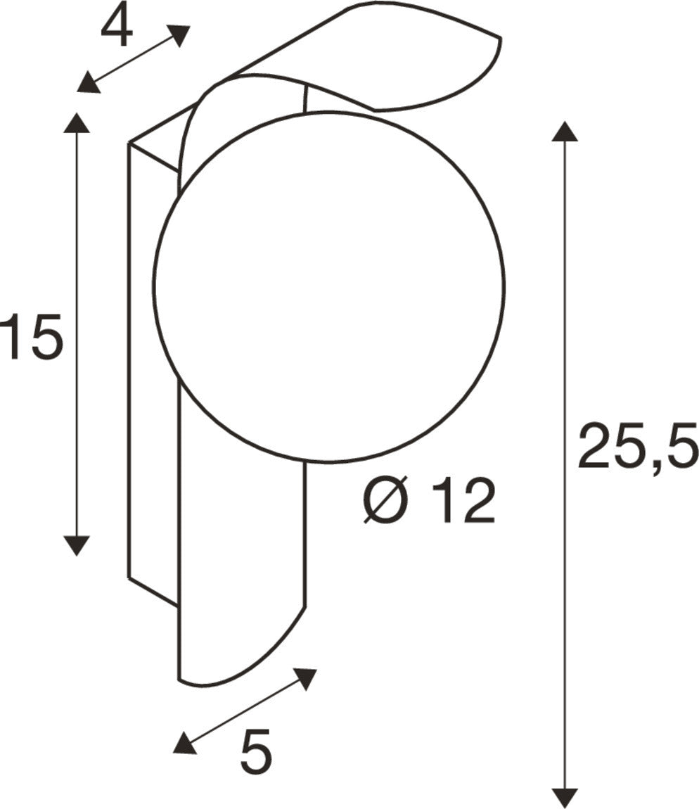 SUN, Wandaufbauleuchte, rund, 1x max. 40 W, LED-Leuchtmittel, G9, PHASE, schwarz