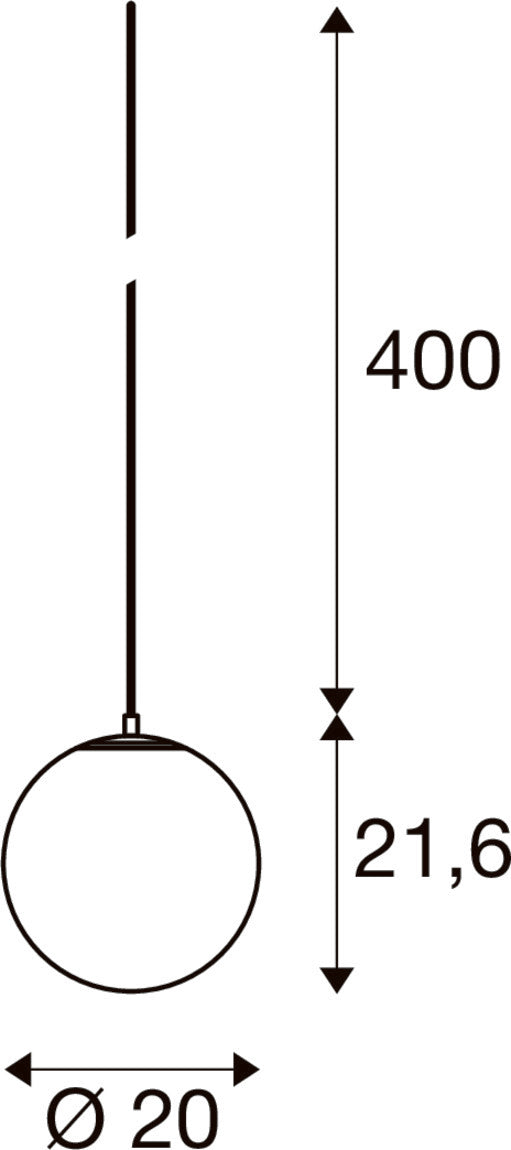 SUN 20, Pendelleuchte, E27, offenes Kabelende, 1x max. 40 W, matt gold
