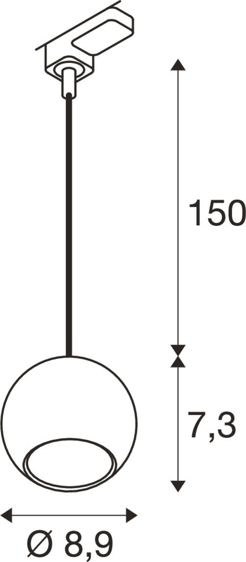 LIGHT EYE® 90, 3~ Pendelleuchte, GU10, Pendellänge 150 cm, 1x max. 6 W, matt weiß