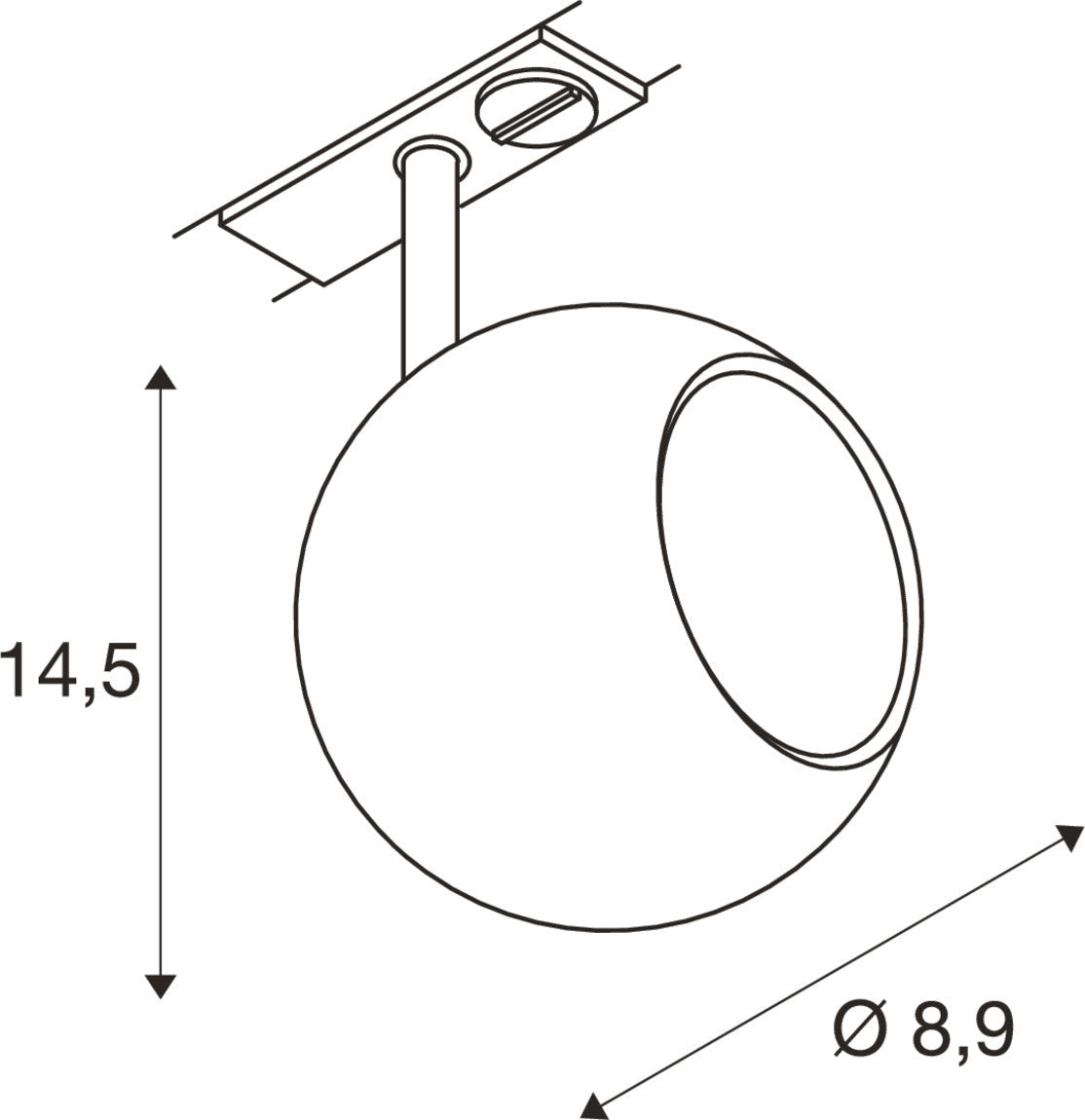 LIGHT EYE® 90, 1~ Spot, rund, GU10, 1x max. 6 W, matt weiß