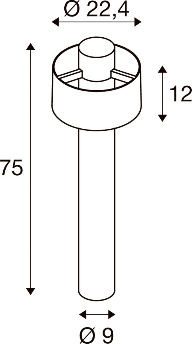 PHOTONI CYL POLE 75, Stehleuchte, E27, 1x max. 13 W, rost