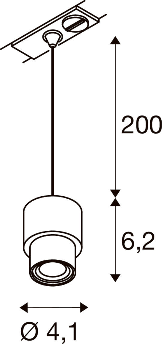 PURI 2.0 Basic, 1~ Pendelleuchte, GU10, Pendellänge 200 cm, 1x max. 6 W, grau