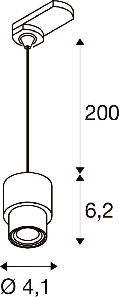 PURI 2.0 Basic, 3~ Pendelleuchte, GU10, Pendellänge 200 cm, 1x max. 6 W, grau