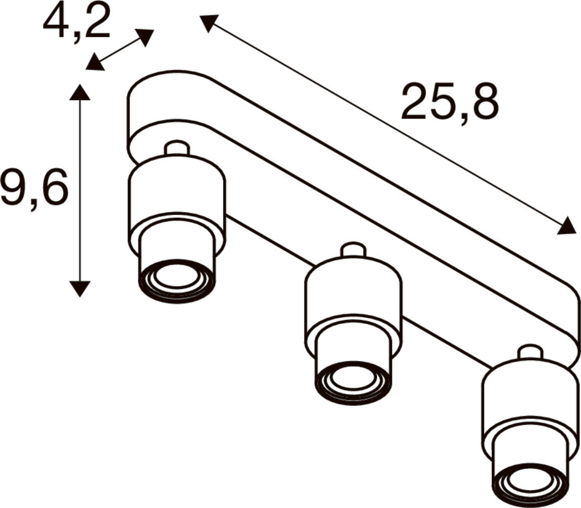 PURI 2.0 Basic, Wand- und Deckenaufbauleuchte, long, rund, 3 x max. 6 W GU10, weiß