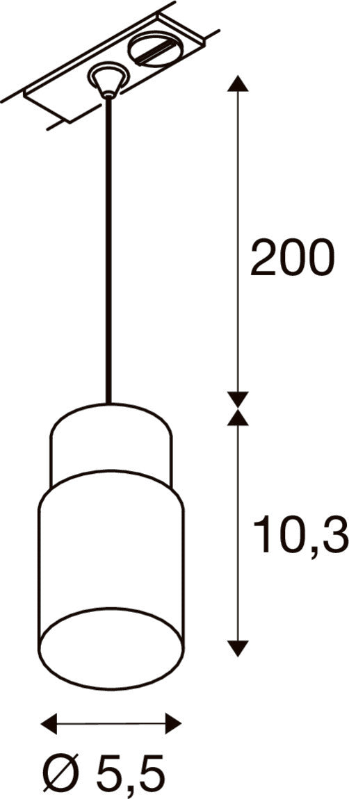PURI 2.0 Tube, 1~ Pendelleuchte, GU10, Pendellänge 200 cm, 1x max. 6 W, weiß