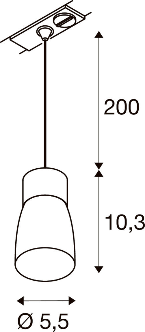 PURI 2.0 Dome, 1~ Pendelleuchte, GU10, Pendellänge 200 cm, 1x max. 6 W, weiß