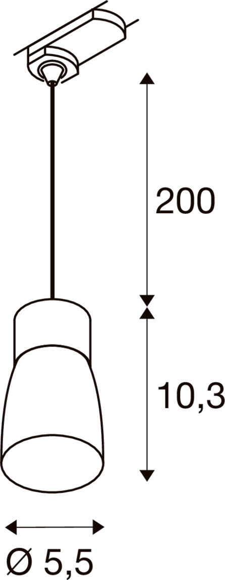 PURI 2.0 Dome, 3~ Pendelleuchte, GU10, Pendellänge 200 cm, 1x max. 6 W, weiß