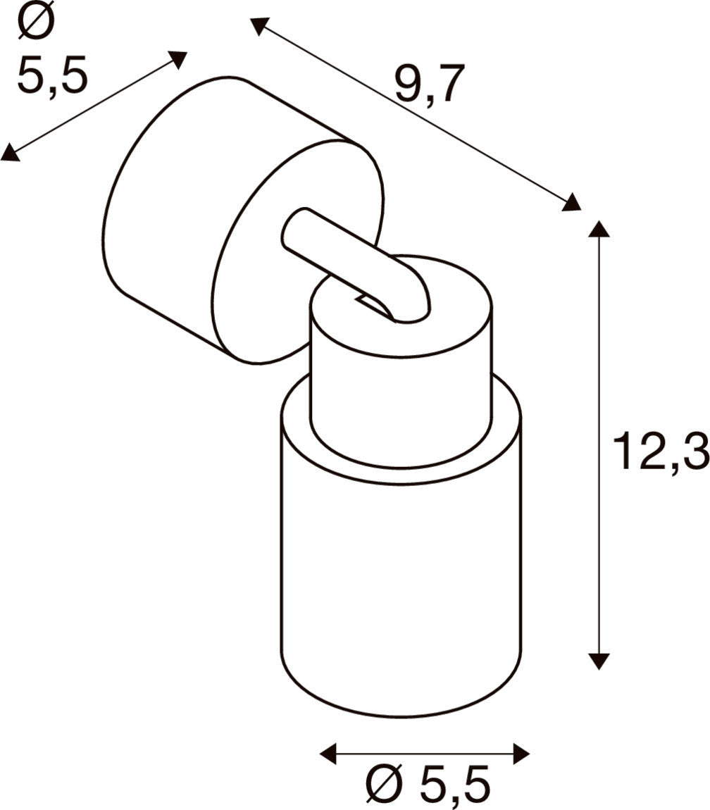 PURI 2.0 Tube, Wand- und Deckenaufbauleuchte, 1x max. 6 W GU10, schwarz