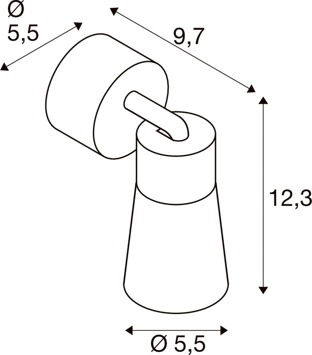 PURI 2.0 Cone, Wand- und Deckenaufbauleuchte, 1x max. 6 W GU10, schwarz