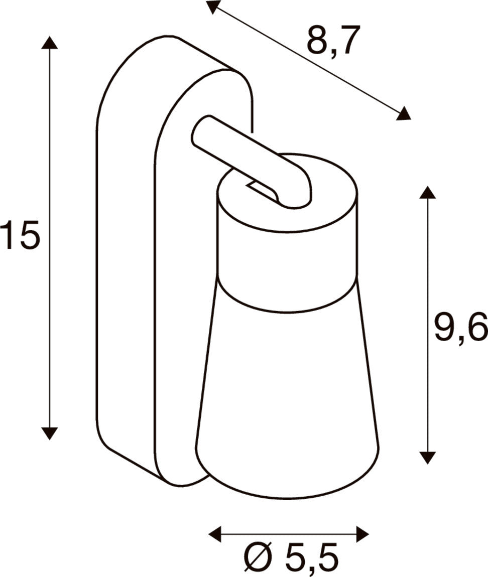 PURI 2.0 Cone, Wand- und Deckenaufbauleuchte, Schalter, rechteckig, 1x max. 6 W GU10, schwarz