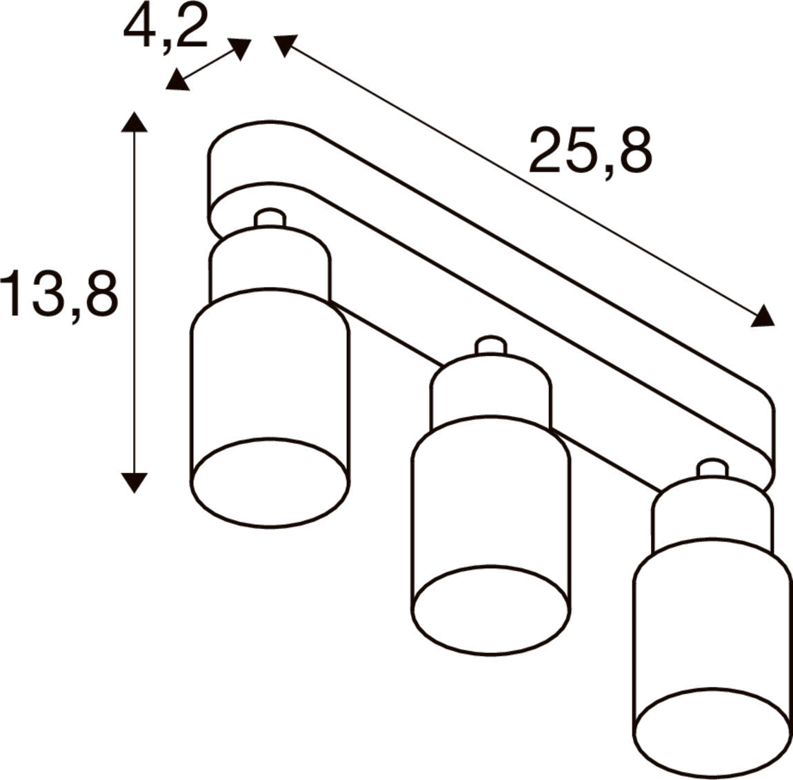 PURI 2.0 Tube, Wand- und Deckenaufbauleuchte, long, 3 x max. 6 W GU10, grau