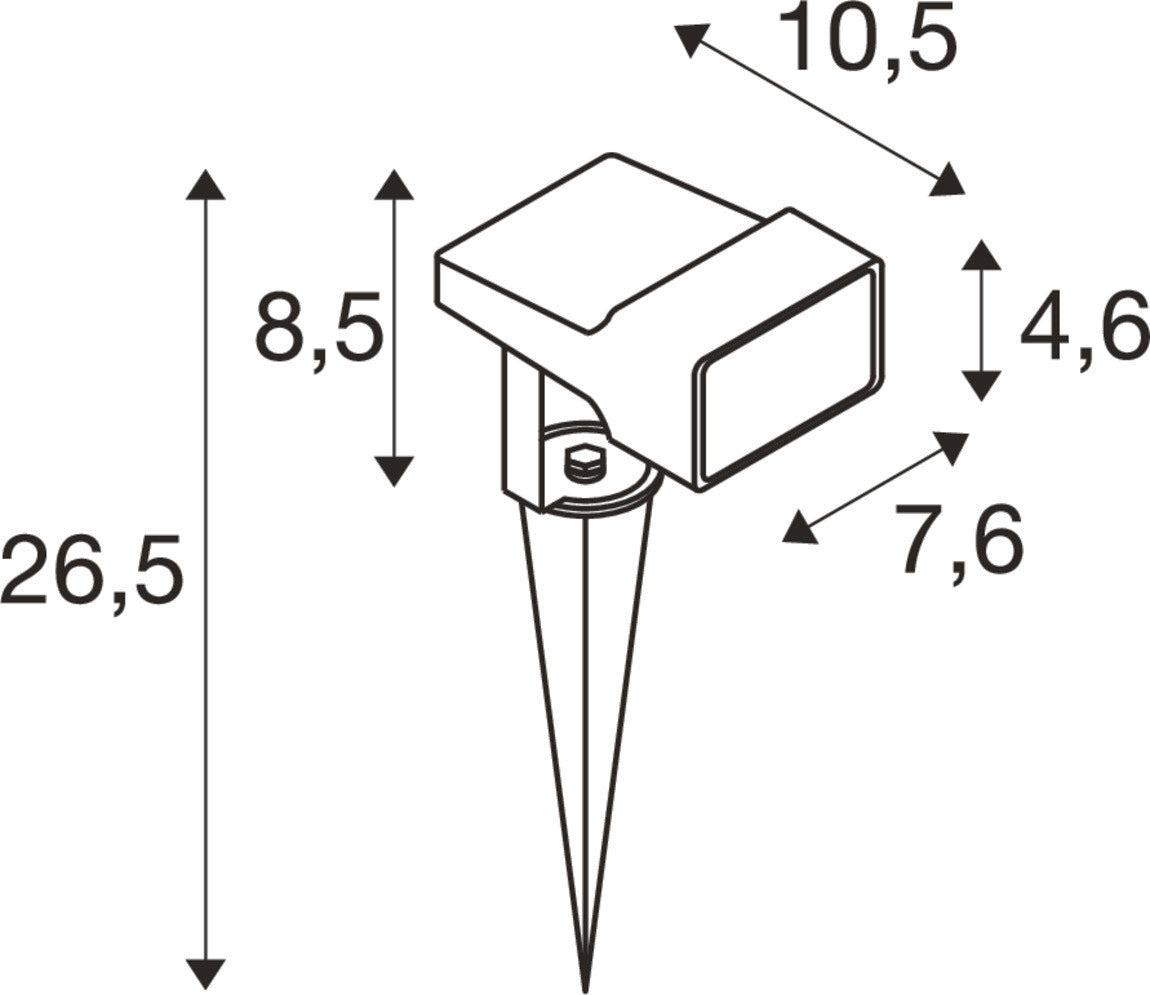 SYNA WIDE, Erdspiessleuchte, 3000 K, 115°, IP65, rund, schwarz