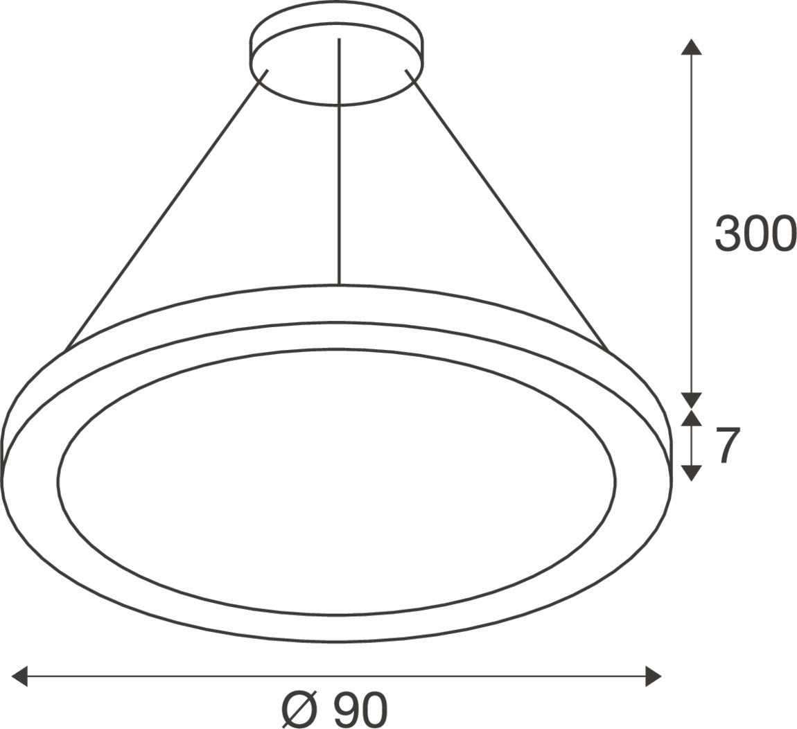 MEDO® RING 90, Pendelleuchte, Pendellänge 300 cm, 3000/4000 K, 110°, PHASE, weiß