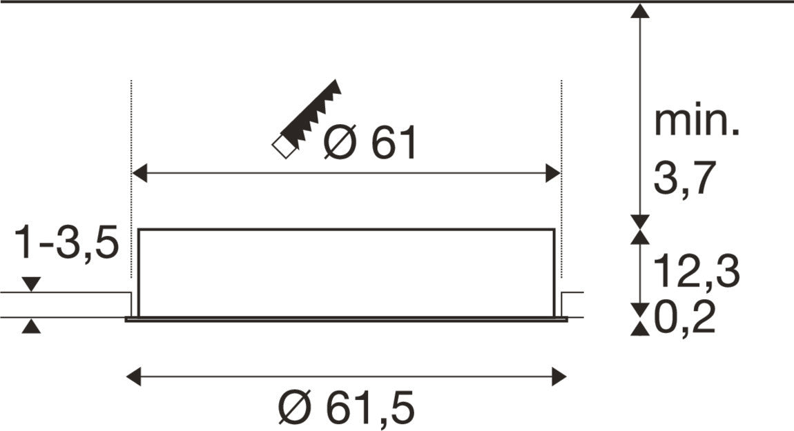 MEDO® 60, Deckeneinbauleuchte, frame, 3000/4000 K, 80°, IP20, rund, weiß