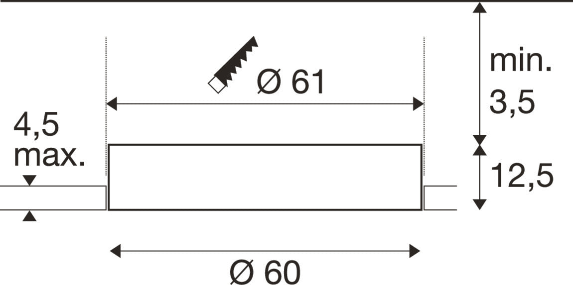 MEDO® 60, Deckeneinbauleuchte, frameless, 3000/4000 K, 80°, IP20, rund, weiß