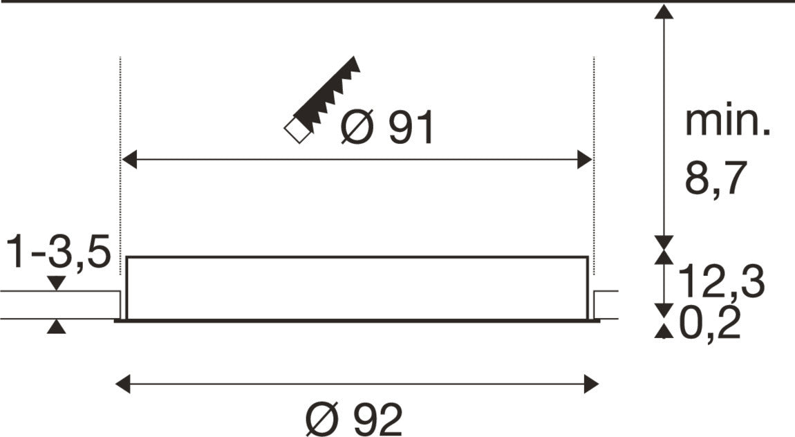 MEDO® 90, Deckeneinbauleuchte, frame, 3000/4000 K, 80°, IP20, rund, weiß