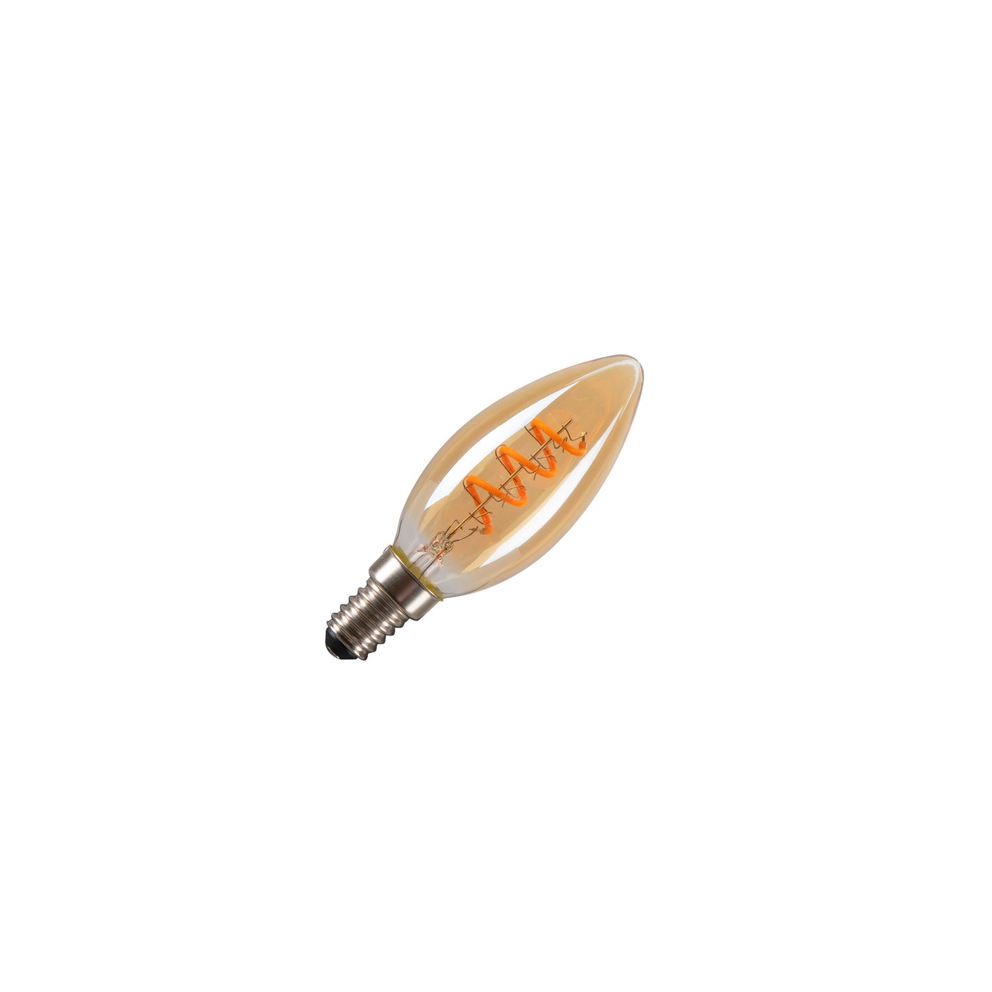 LED C35, LED-Leuchtmittel, gold, E14, 2 W, 2200 K