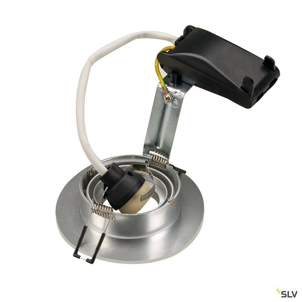 SLV NEW TRIA XL ROUND GU10 Downlight, alu brushed, max. 50W, inkl. Clipfedern