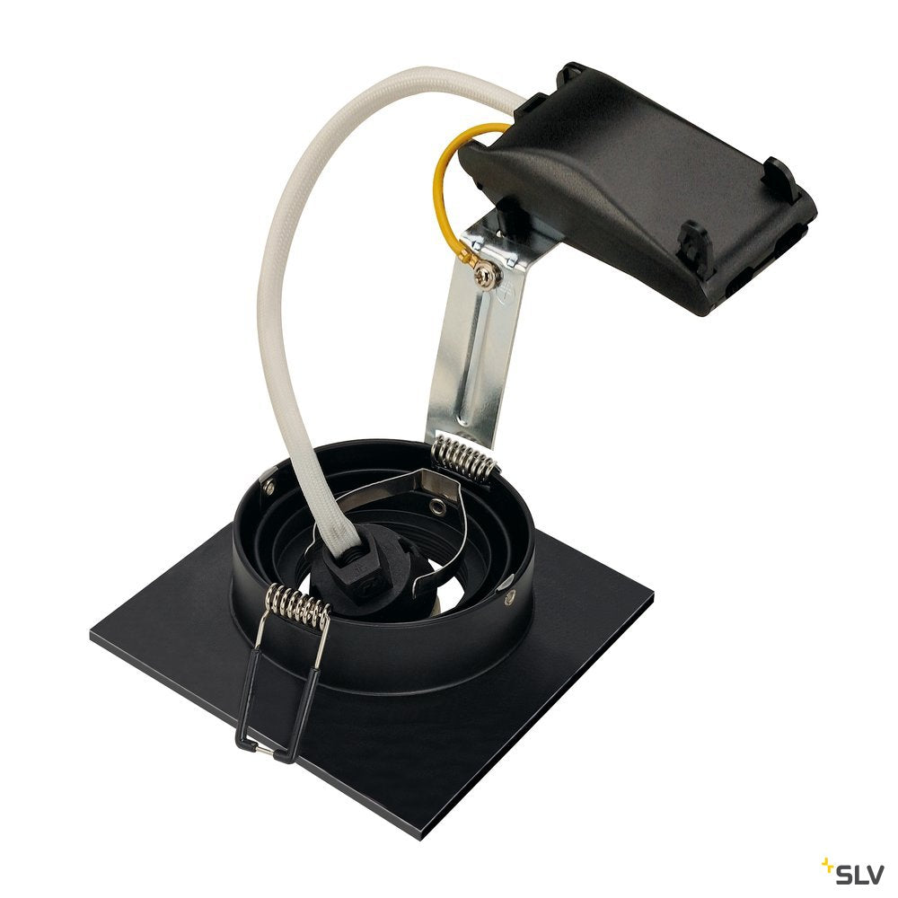 SLV NEW TRIA XL SQUARE GU10 Downlight, mattschwarz, max. 50W, inkl. Clipfedern