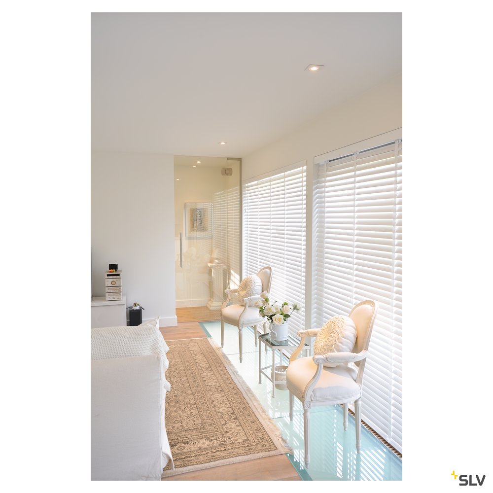 SLV NEW TRIA I GU10 Downlight, eckig, mattweiss, max. 50W, inkl. Clipfedern