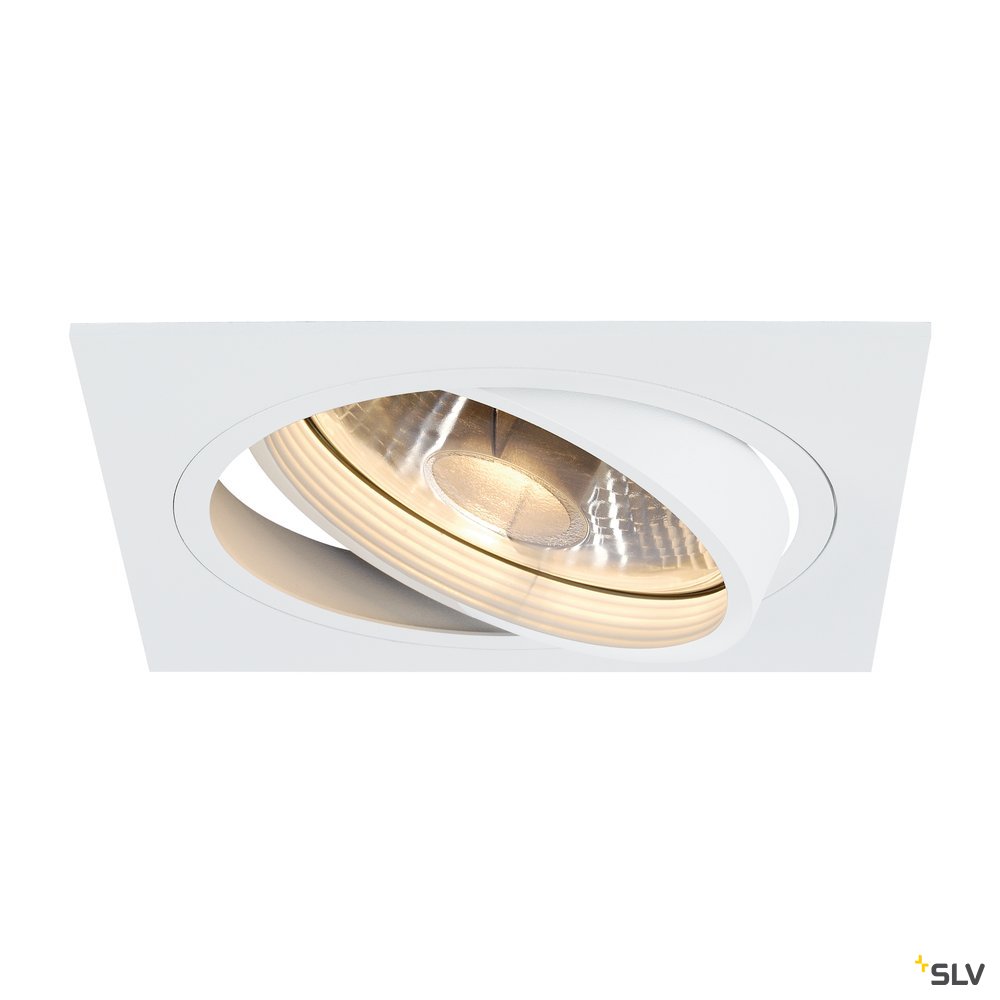 SLV NEW TRIA I ES111 Downlight, eckig, mattweiss, max. 75W, inkl. Blattfedern