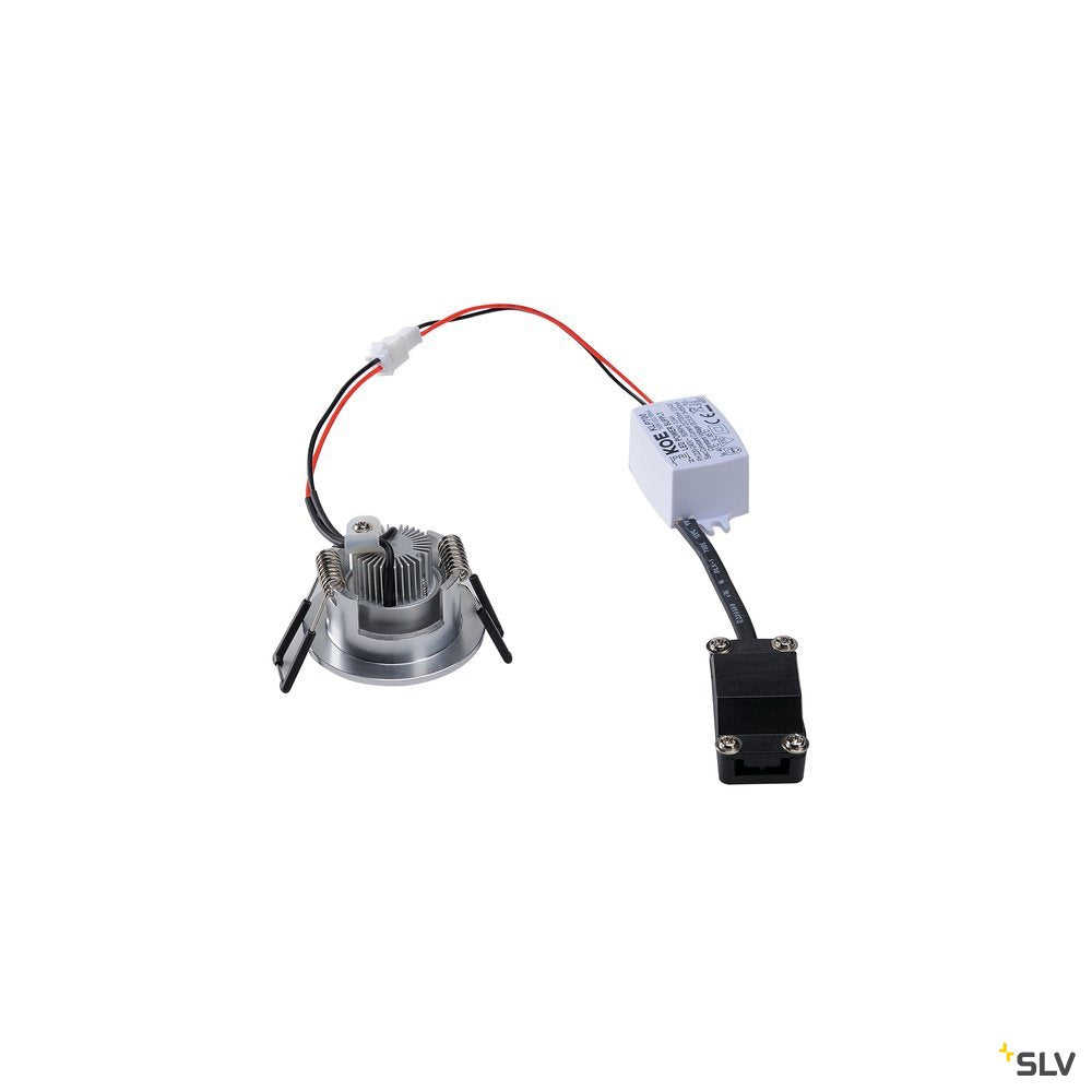 SLV NEW TRIA MINI DL ROUND Set Downlight, alu-brushed, 30°, 3000K, inkl. Treiber, Clipfed.