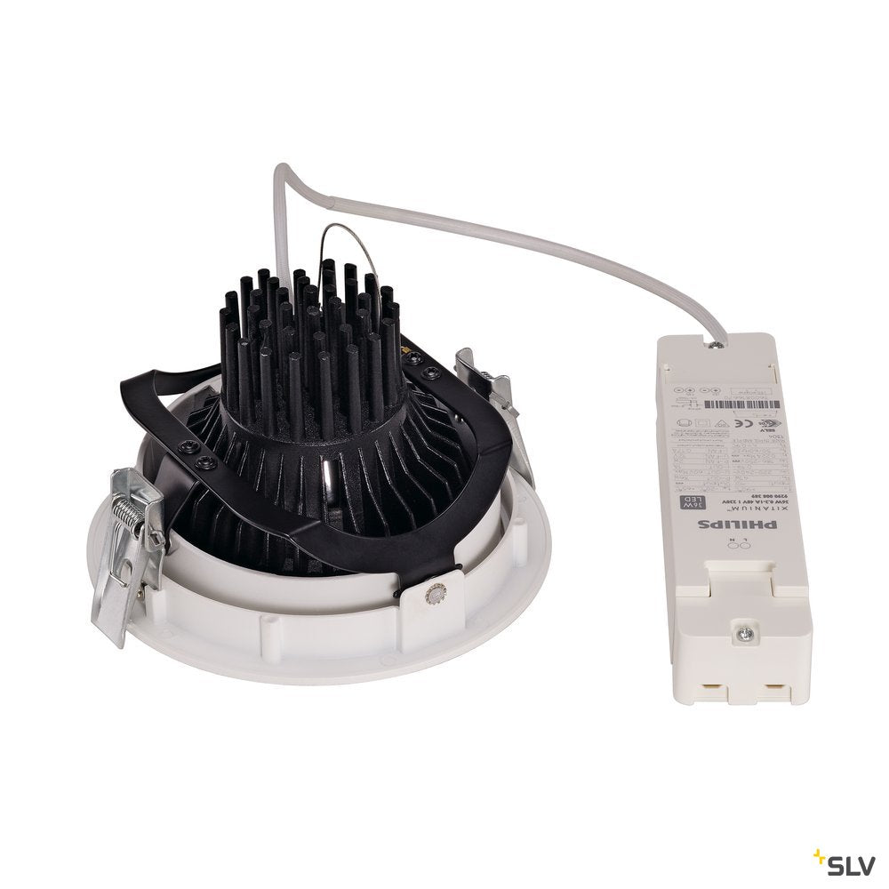 SLV SUPROS DL Deckeneinbauleuchte, rund, weiß, 3000lm, 4000K, SLM LED, 60° Reflektor