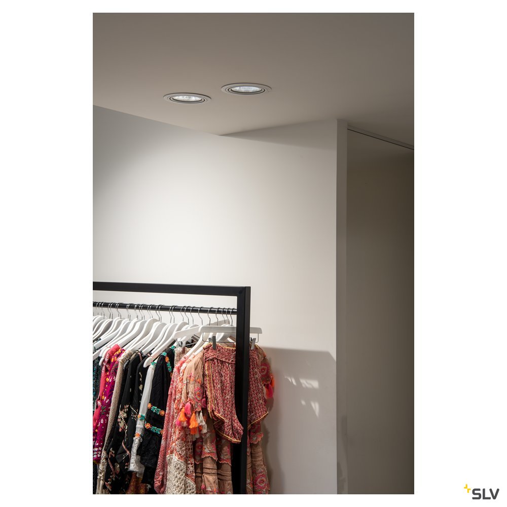 SLV NEW TRIA LED DL ROUND Set, mattweiss, 25W, 30°, 3000K, inkl. Treiber, Clipfed.