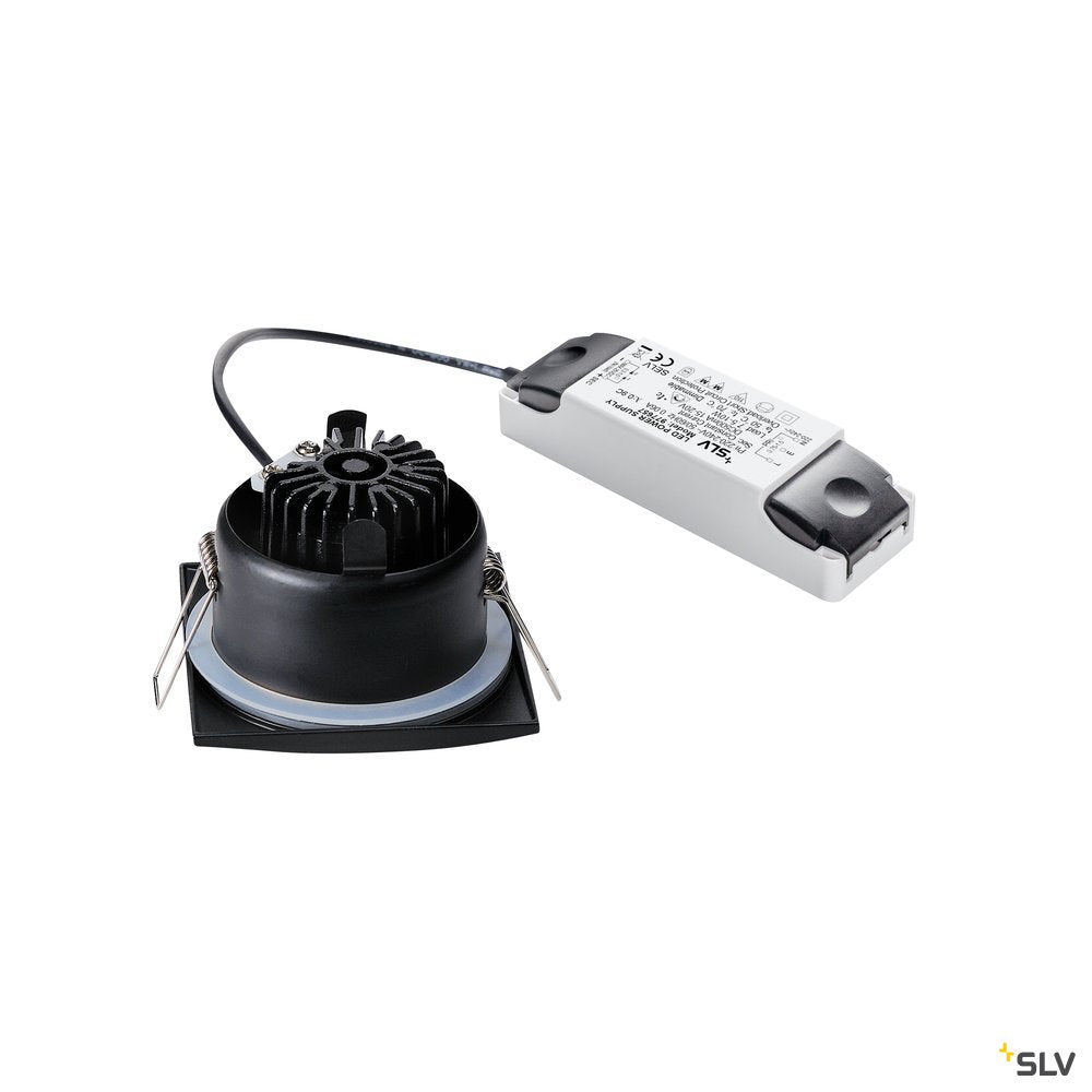 SLV OUT 65 LED DL SQUARE Set Down- light, mattschwarz, 9W, 38°, 3000K, inkl. Treiber