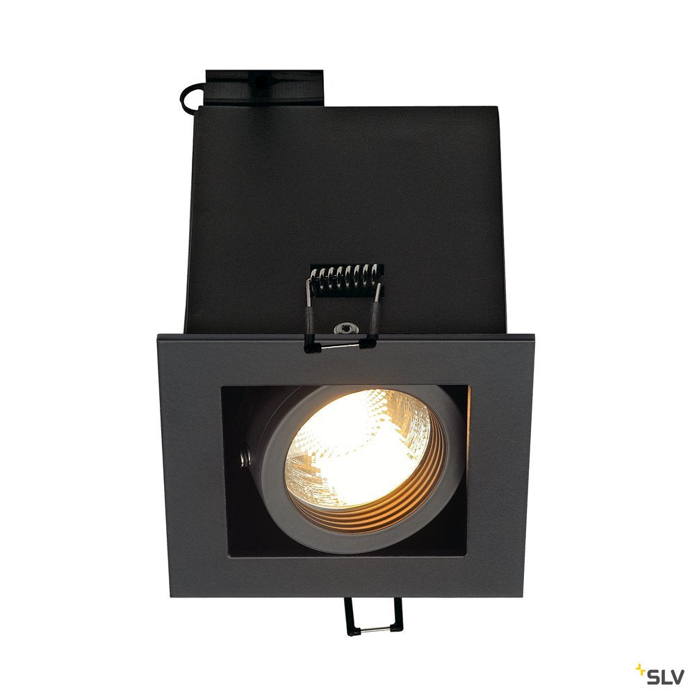 SLV KADUX 1 GU10 Downlight, eckig, mattschwarz, max. 50W