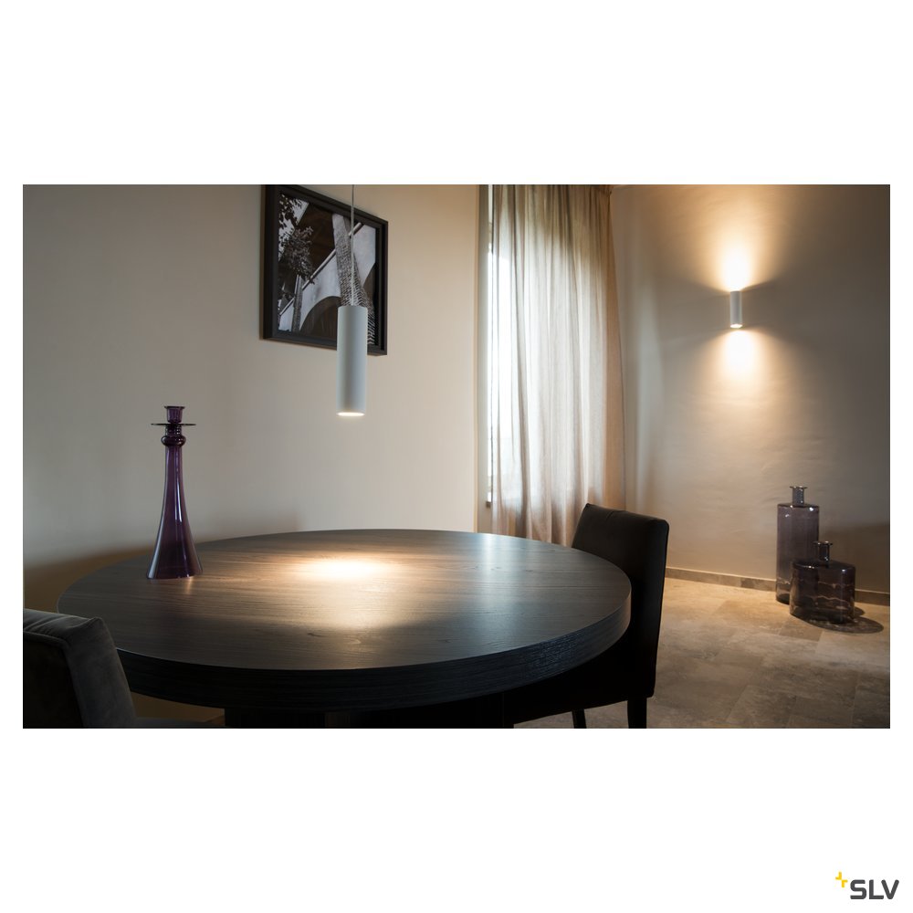 SLV PLASTRA Tube, Pendelleuchte, Gips, rund, GU10
