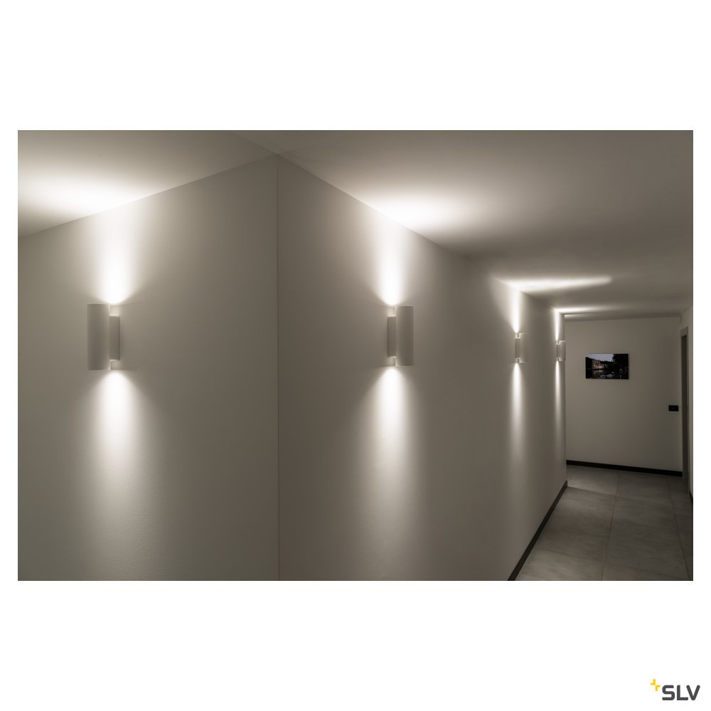 SLV PLASTRA Wandleuchte, Gips, rund, 2xGU10