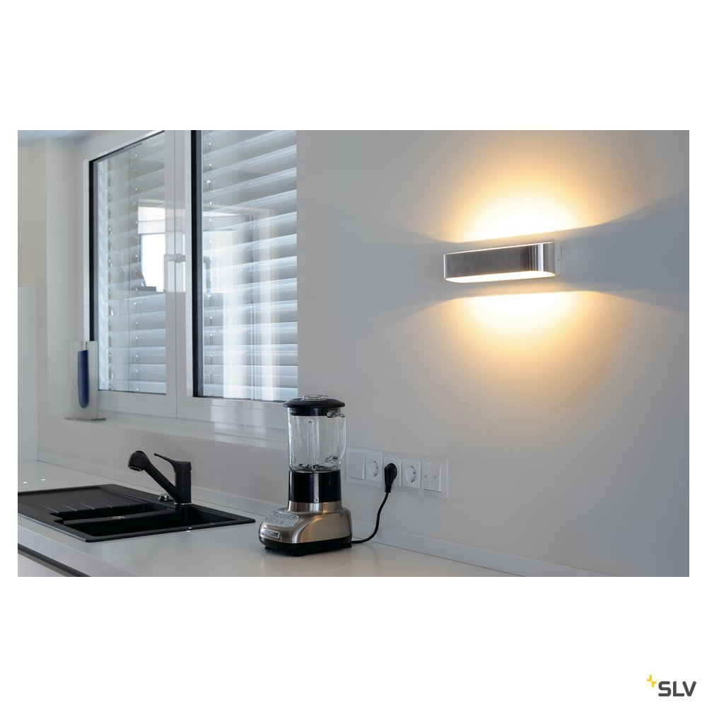 SLV OSSA R7s 300 Wandleuchte, oval, alu brushed, R7s 118mm, max. 120W, up/down