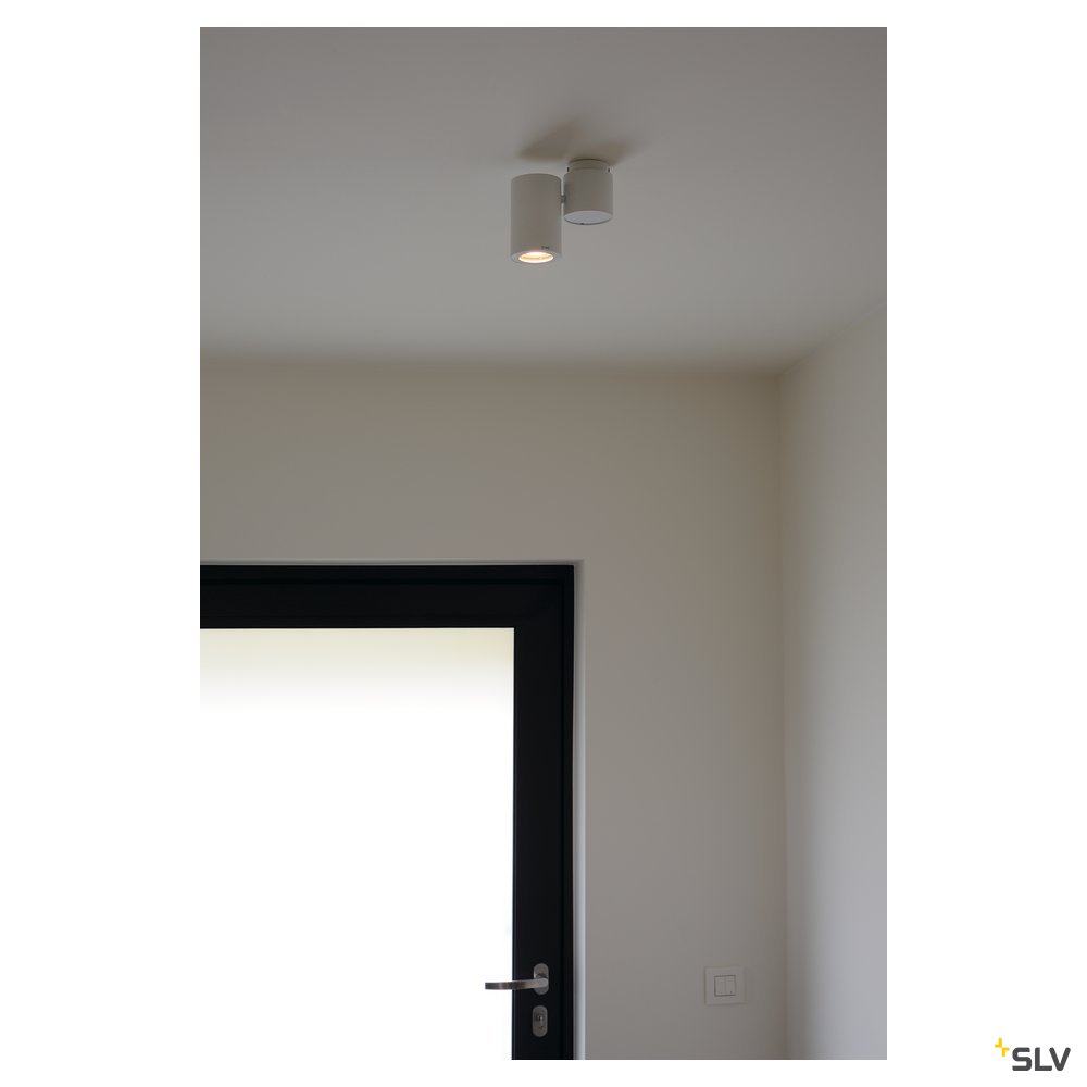 SLV ENOLA_B SPOT I Wand- und Deckenleuchte, weiss, GU10, max. 50W