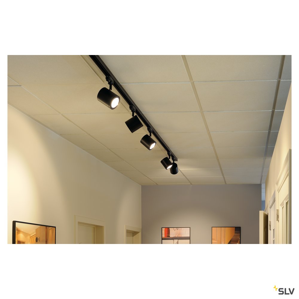 SLV ENOLA_C 9 Spot, rund, schwarz, 9W, 3000K, 35°, inkl. 3P.-Adapter